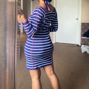 Mid sleeve stripe dress